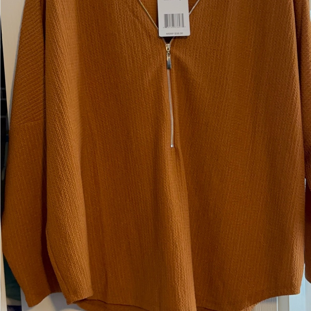 Orange Zip-Up Sweater